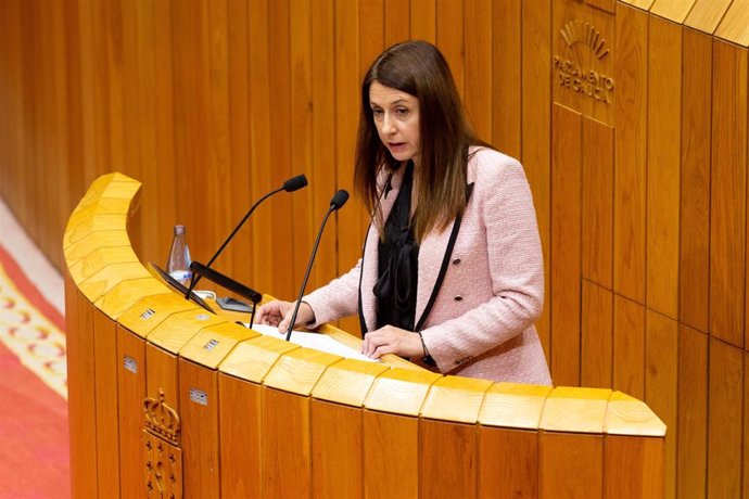 La conselleira de Medio Rural, María José Gómez, en el pleno del Parlamento