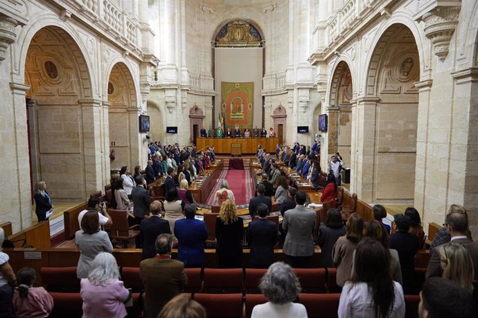 Minuto de silencio en el Pleno del Parlamento andaluz por las víctimas de la DANA.