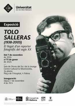 Cartel de la exposición 'Tolo Salleras. El llegat d’un reporter fotogràfic del segle XX'.