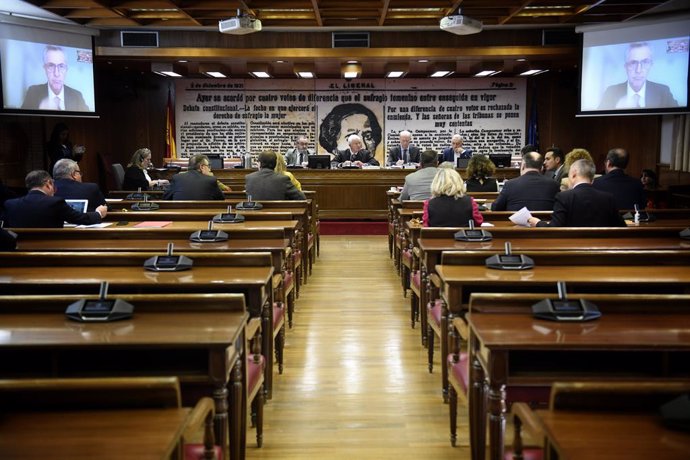 El exdirector de la Guardia Civil Leonardo Marcos González comparece por videoconferencia durante una Comisión de Investigación sobre la Operación Delorme, en el Senado, a 28 de octubre de 2024, en Madrid (España). La comisión es sobre los contratos públi