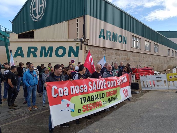 Concentración de trabajadores del naval. 