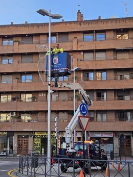 Colocación iluminación en Calahorra