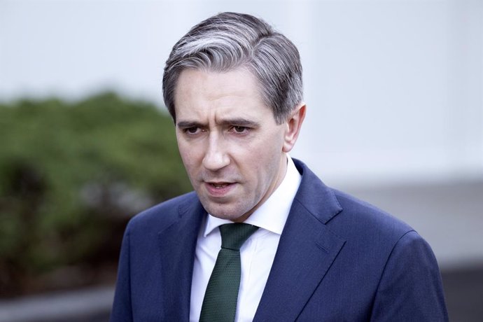 October 9, 2024, Washington, District Of Columbia, USA: Taoiseach (Prime Minister) Simon Harris of Ireland makes remarks to the press outside the White House after meeting United States President Joe Biden in Washington, DC on Wednesday, October 9, 2024