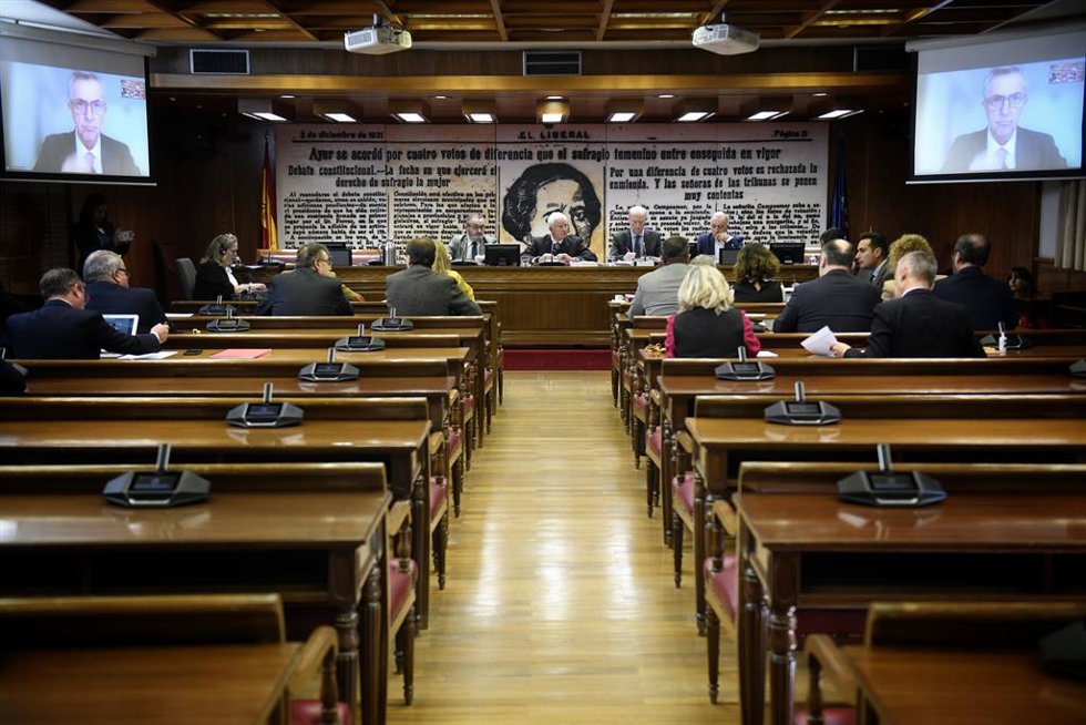El exdirector de la Guardia Civil Leonardo Marcos González comparece por videoconferencia durante una Comisión de Investigación sobre la Operación Delorme, en el Senado, a 28 de octubre de 2024, en Madrid (España). La comisión es sobre los contratos púb