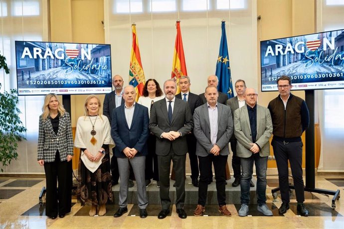 Entidades y agentes sociales, junto al Gobierno de Aragón suscribe un acuerdo solidario y de reconstrucción empresarial en la Comunidad Valenciana