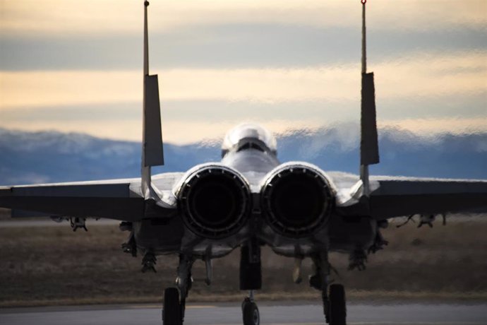 Archivo - Imagen de archivo de un caza F15 de la Fuerza Aérea de Estados Unidos.