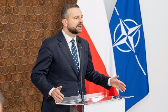 November 6, 2024, Warsaw, Poland: Minister of National Defence, Wladyslaw Kosiniak-Kamysz speaks during a press conference. The Ministry of National Defense headquarters in Warsaw, Deputy Prime Minister and Minister of National Defense Wladyslaw Kosiniak-