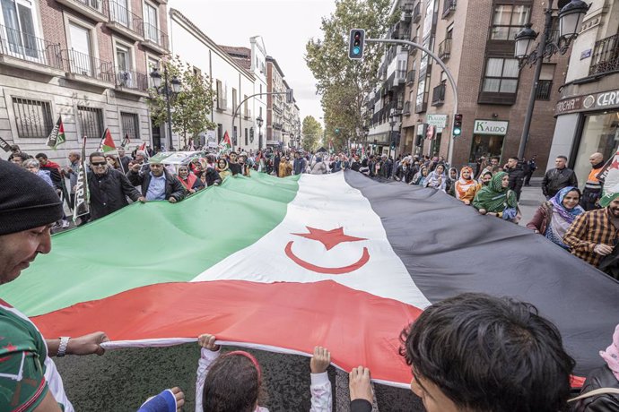 Archivo - Manifestación en Madrid en defensa del Sáhara Occidental