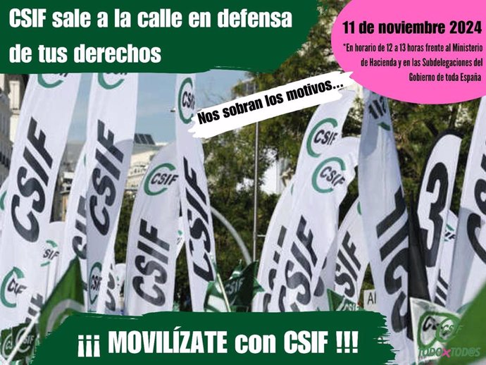 Convocatoria de la movilización de CSIF.