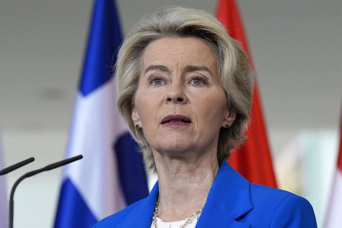 October 14, 2024, Berlin, Berlin, Deutschland: Ursula von der Leyen bei der Pressekonferenz zum 10. Gipfel des Berlin-Prozesses zum Westbalkan im Bundeskanzleramt. Berlin, 14.10.2024