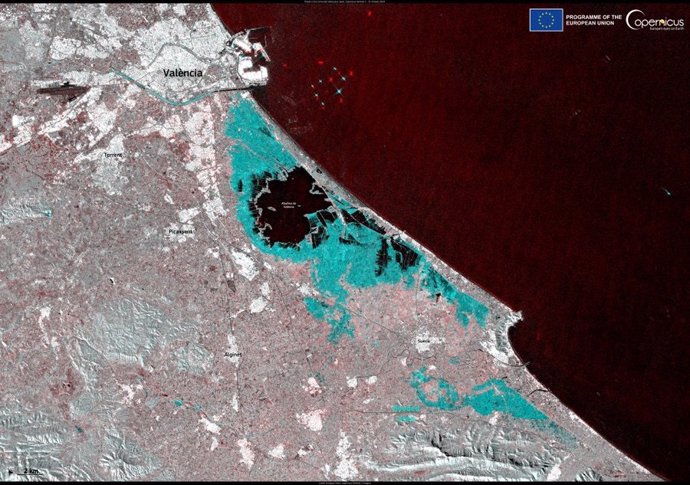 Imagen de las inundaciones desde el Copernicus