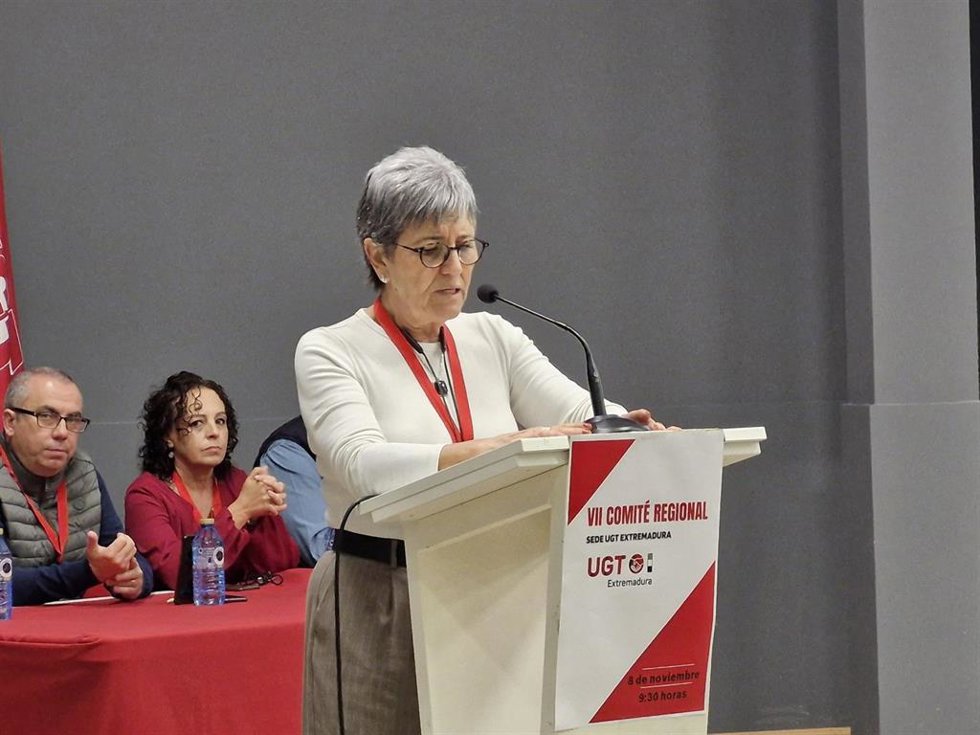 La secretaria de UGT Extremadura, Patrocinio Sánchez
