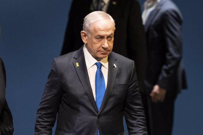 Archivo - September 27, 2024, New York, New York, United States: Prime minister of Israel Benjamin Netanyahu arrives on stage to address 79th session of General Assembly at UN Headquarters in New York on September 27, 2024