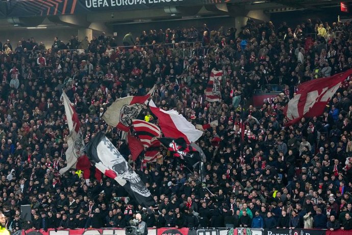 Imagen de archivo del partido entre el Ajax y el Maccabi Tel Aviv en Ámsterdam.