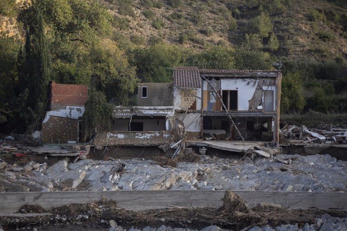 Una casa destruida por el paso de la DANA en Sot de Chera, a 7 de noviembre de 2024, en Valencia, Comunidad Valenciana (España). 