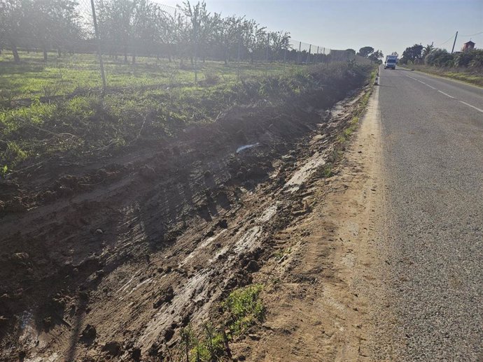 Estado de la carretera de Guillena a Torre de la Reina