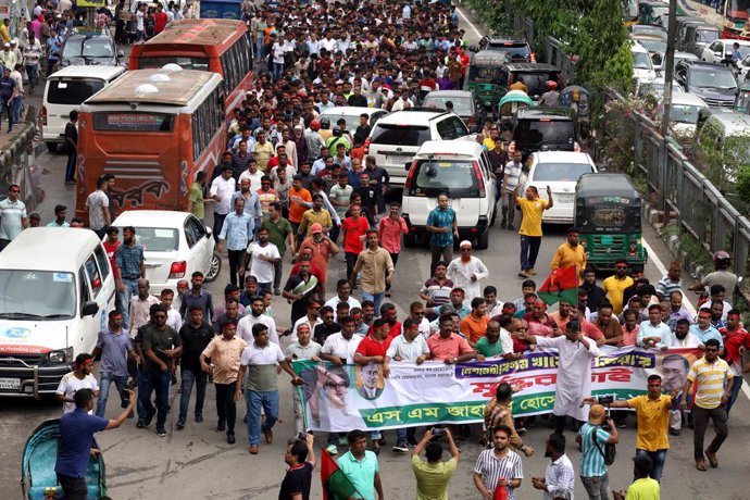 Archivo - Imagen de archivo de una protesta en Bangladesh.