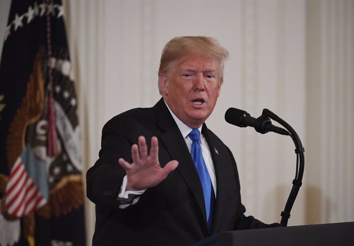 Archivo - WASHINGTON, Nov. 7, 2018  U.S. President Donald Trump attends a press conference at the White House in Washington D.C., the United States, on  Nov. 7, 2018. U.S. President Donald Trump said on Wednesday that he will have lunch with Russian Presi