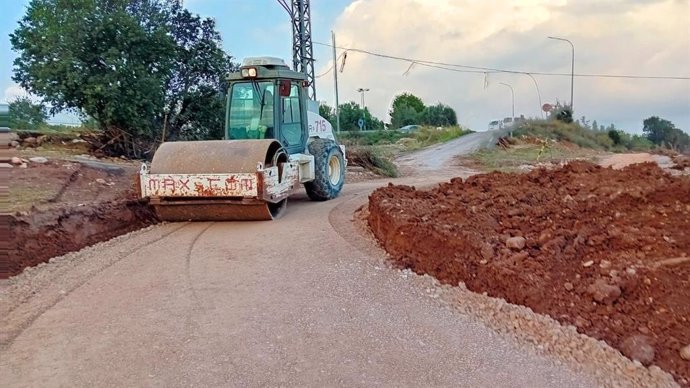 Trabajos en la carretera de la A-3 para conectar Loriguilla y Riba-roja de Túria