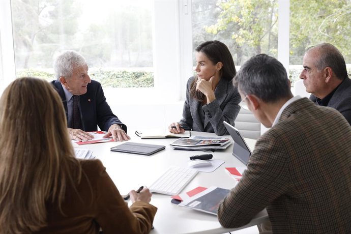 Archivo - La reina Letizia durante su reunión con varias organizaciones sociales para conocer su labor durante la dana,  a 9 de noviembre de 2024, en el Palacio de la Zarzuela, en Madrid, España.