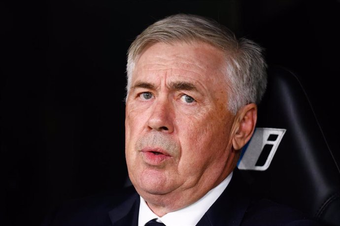 Carlo Ancelotti, head coach of Real Madrid, looks on during the Spanish League, LaLiga EA Sports, football match played between Real Madrid and CA Osasuna at Santiago Bernabeu stadium on November 9, 2024, in Madrid, Spain.