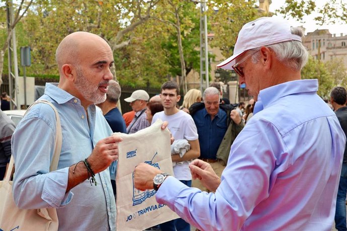 Sirera en el acto por el Tramvia Blau