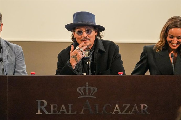 Johnny Depp en una rueda de prensa del Festival de Cine Europeo de Sevilla.