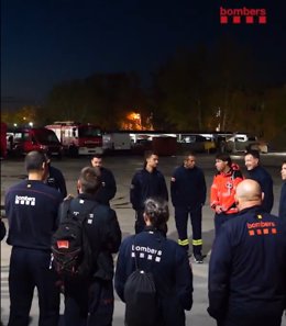 Cuarto contingente de Bombers de la Generalitat de Catalunya enviado a Valencia para ayudar tras la DANA, a 10 de octubre de 2024