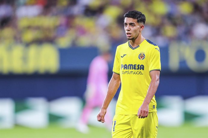 Ilias Akhomach of Villarreal CF looks on during the Spanish league, La Liga EA Sports, football match played between Villarreal CF and UD Getafe CF at La Ceramica stadium on October 20, 2024, in Valencia, Spain.