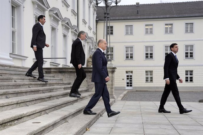 November 7, 2024, Berlin, Berlin, Deutschland: Olaf Scholz bei der Ãœbergabe der Entlassungsurkunden gemäÃ Artikel 64 Abs. 1 Satz 1 des Grundgesetzes auf Vorschlag des Bundeskanzlers an den Bundesminister der Finanzen Christian Lindner, dem Bundesministe