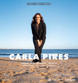 La cantante de fado Carlas Pires visitará el auditorio del centro cultural María Victoria el día 14 de este mes