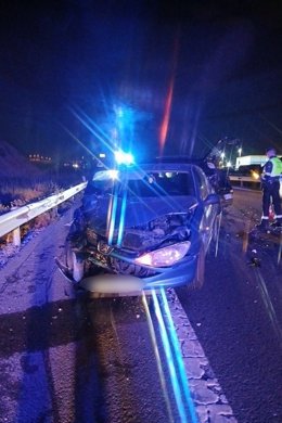 Uno de los vehículos siniestrados en el accidente