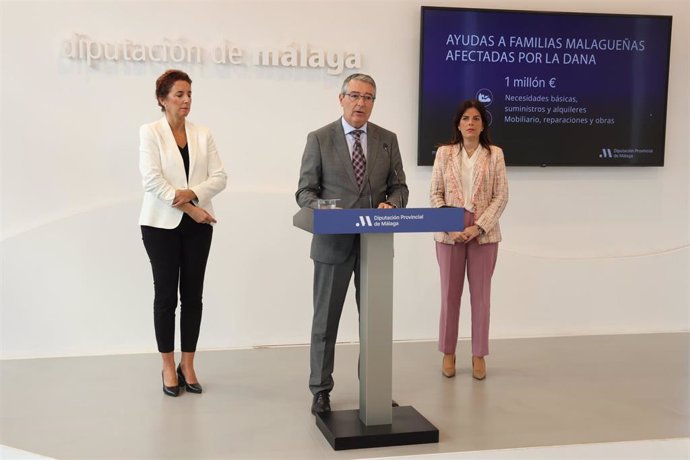 El presidente de la Diputación de Málaga, Francisco Salado, ha anunciado que la institución provincial va a destinar un millón de euros en ayudas directas para las familias afectadas por la DANA en la provincia.