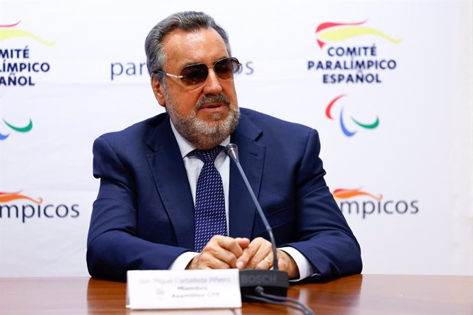 Miguel Carballeda, Ex President of the Spanish Paralympic Committee CPE, attends an interview during the election of the new President of the CPE, at Consejo Superior de Deportes CSD on October 24, Madrid, Spain.