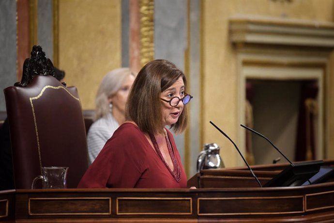 Archivo - La presidenta del Congreso, Francina Armengol, interviene durante una sesión plenaria, en el Congreso de los Diputados, a 10 de septiembre de 2024, en Madrid (España). El Pleno del Congreso debate hoy y vota mañana, 11 de septiembre, la financia