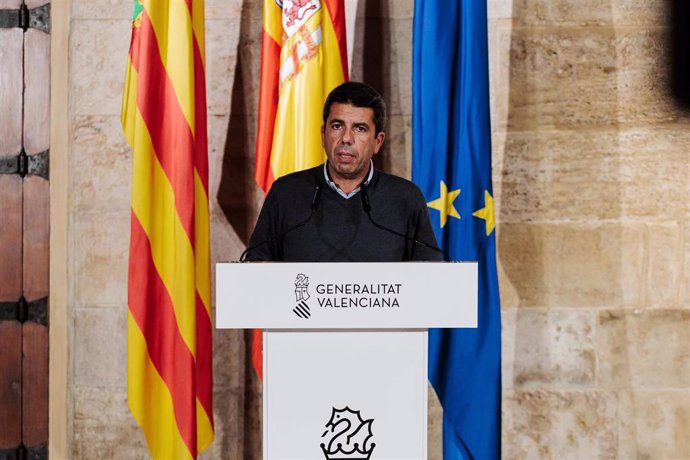 El president de la Generalitat valenciana, Carlos Mazón,  en imagen de archivo del 4 de noviembre tras la DANA