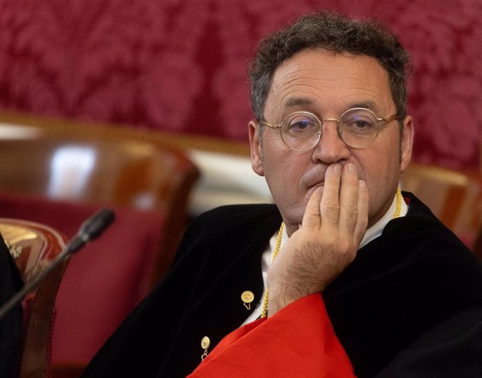 El fiscal general del Estado, Álvaro García Ortiz, durante la toma de posesión de Escrivá como consejero nato del Consejo de Estado, en la sede del Consejo de Estado, a 7 de noviembre de 2024, en Madrid (España). Durante el acto, presidido por la presiden