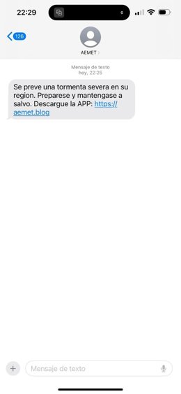 AEMET avisa que mai envia SMS i recorda que el seu 'app' només pot descarregar-se de les 'stores' oficials.