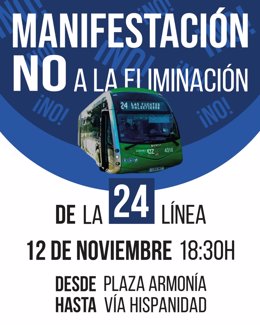 Cartel de la manifestación convocada para este martes 12 de noviembre