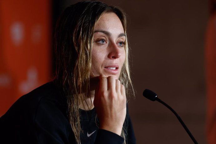 Archivo - La tenista española Paula Badosa durante una rueda de prensa.