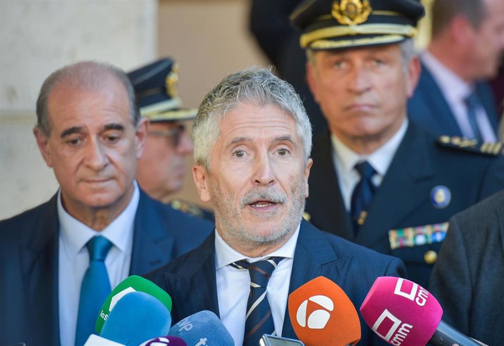 El ministro del Interior, Fernando Grande-Marlaska, en un acto de la Policía