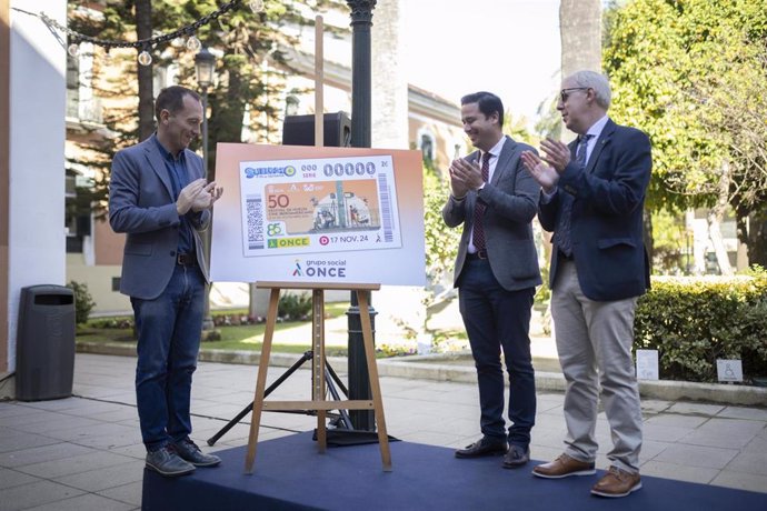 Presentación del cupón de la ONCE dedicado a la edición 50 del Festival de Huelva de Cine Iberoamericano.