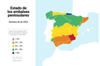 La reserva hídrica está al 51,2%, cuatro décimas menos que la semana pasada, y el Júcar sube cinco décimas