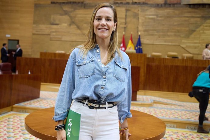 La nueva portavoz de Vox en la asamblea, Isabel Pérez Moñino-Aranda, durante un pleno en la Asamblea de Madrid, a 17 de octubre de 2024, en Madrid (España).