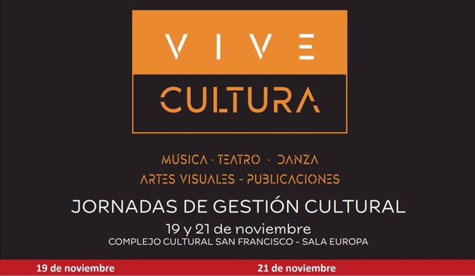 Cartel de las jornadas de gestión cultural que organiza la Diputación de Cáceres