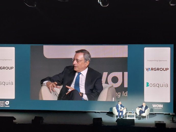 El expresidente del Banco Central Europeo (BCE) y exprimer ministro italiano, Mario Draghi, en el World Business Forum 2024.