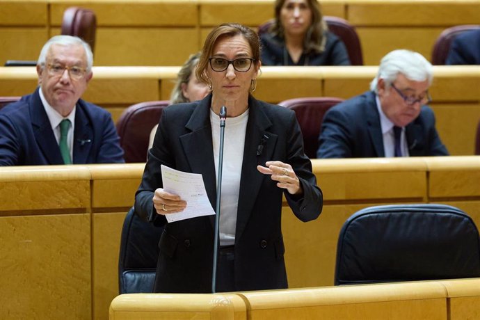 La ministra de Sanidad, Mónica García, interviene en el Senado.