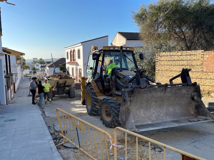 Obras de la reurbanización integral de la calle Corazón de Jesús de Gerena