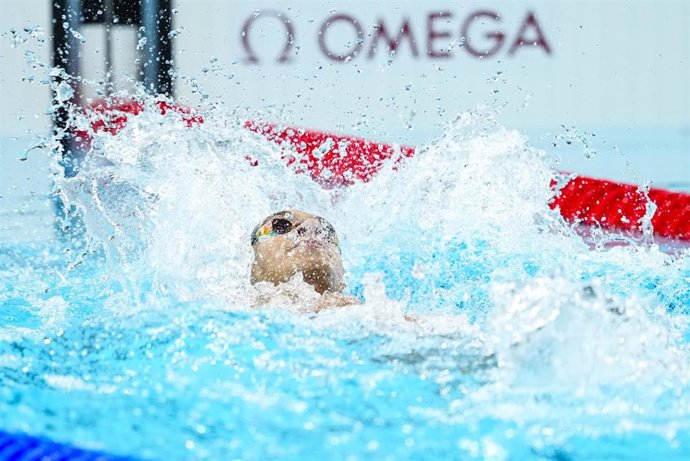 Archivo - Hugo Gonzalez de Oliveira of Spain competes during Men's 200m Backstroke Final of the Swimming on Paris La Defense Arena during the Paris 2024 Olympics Games on August1, 2024 in Paris, France.