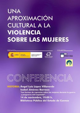 Cartel de la conferencia dentro del programa 'Una aproximación cultural a la violencia sobre las Mujeres'.